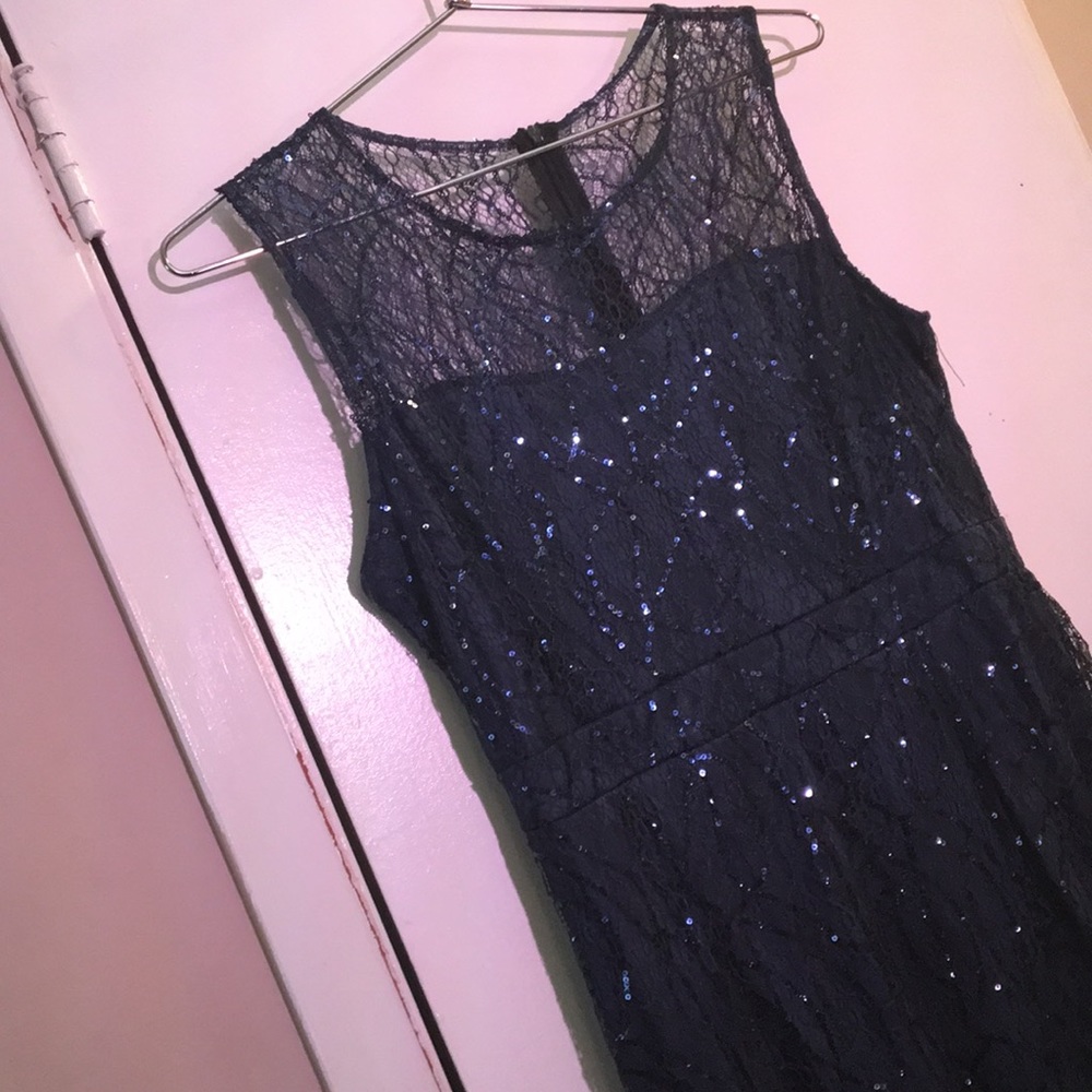 Fit and flare, lace sequin gown